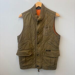 Polo Ralph Lauren Mens Small Vestt Cotton Quilted Hunting Vest Green